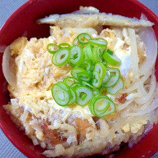 残りの揚げ物を使った★卵とじ丼